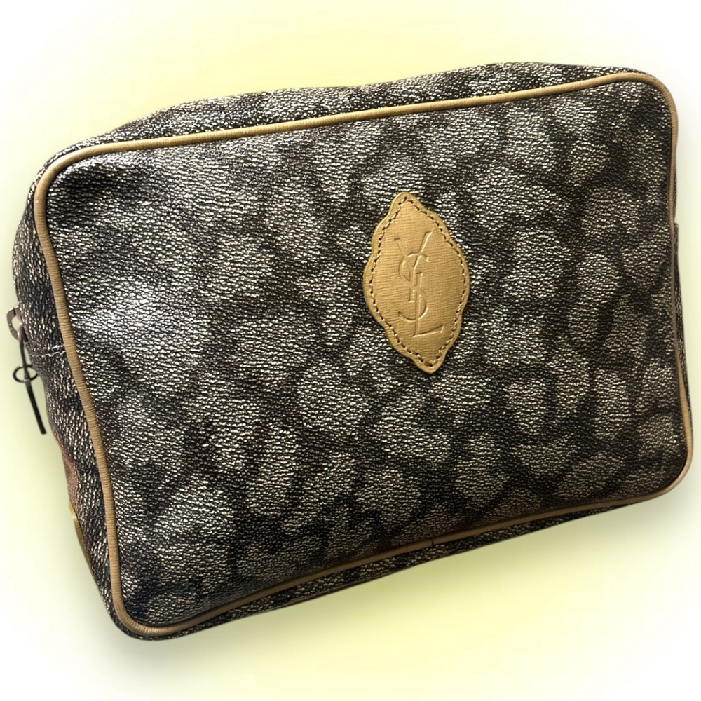 Yves Saint Laurent Coated Canvas Clutch Bag